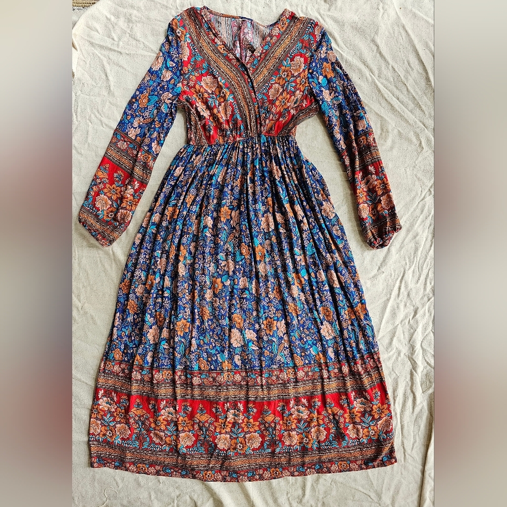 Colorful Bohemian Print Dress